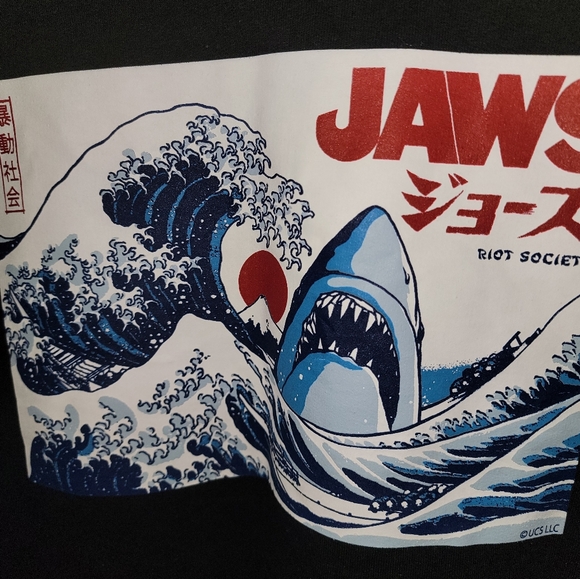 NWOT Mens Sz M Riot Society Jaws Sweater Graphic Sweatshirt - Picture 4 of 5